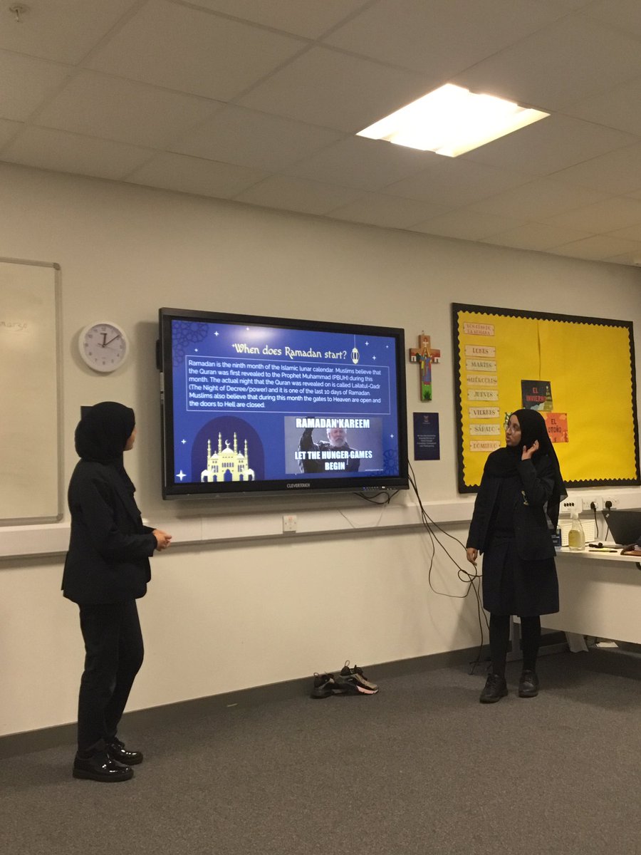 abblanchschool's tweet photo. With Ramadan around the corner, over 100 students in our school community will be observing 29/30 days of fasting. Rahaf in Year 9 and Rahaf in Year 10 will be talking about what this means to them and to Muslims around the world. Great session informing us of this sacred month. https://t.co/UuWCifpwiW