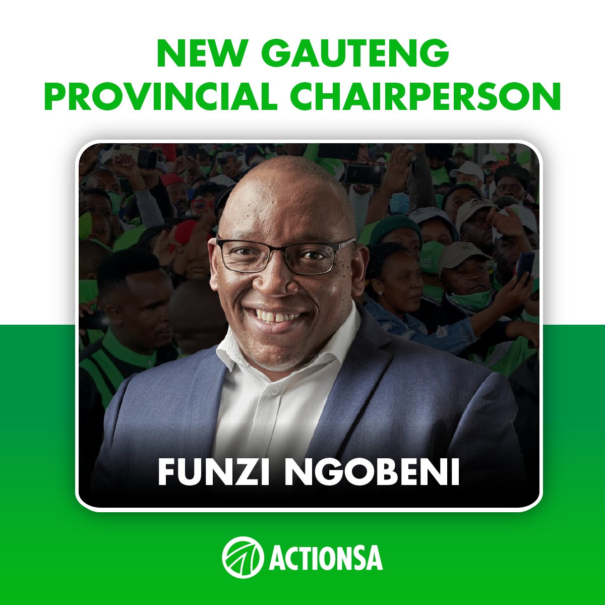 HermanMashaba's tweet photo. I am pleased to announce that @Funzi_Ngobeni will assume the role of @Action4SA Gauteng Provincial Chairperson with immediate effect.

Funzi's nomination was widely supported by the Senate &amp; the Gauteng PEC. I have full confidence in his ability to lead the province into 2024. https://t.co/DZxc4Ik3sc
