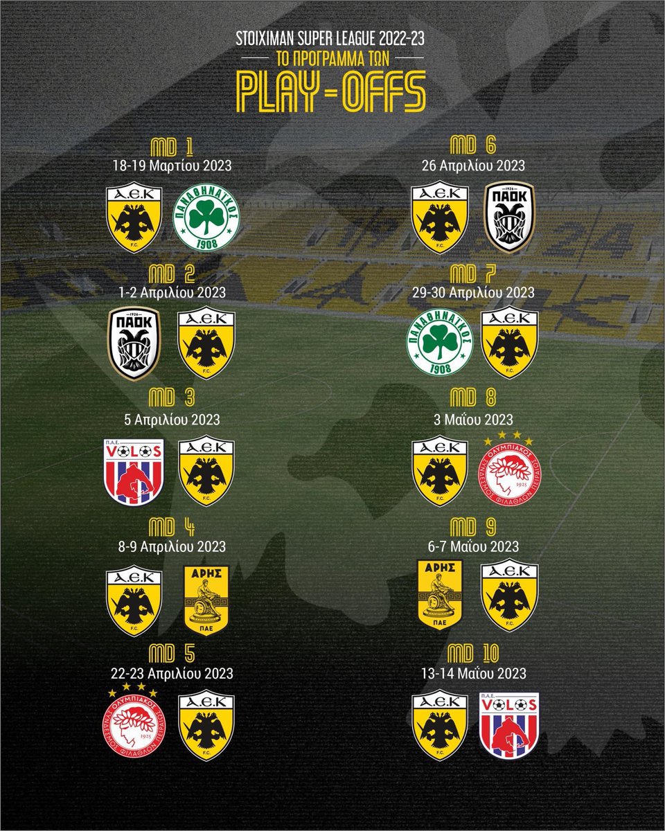 Very interesting the playoff schedule for #AEK hopefully we can come out on top! #aekfc #slgr #wekeepfighting #fightforaek
