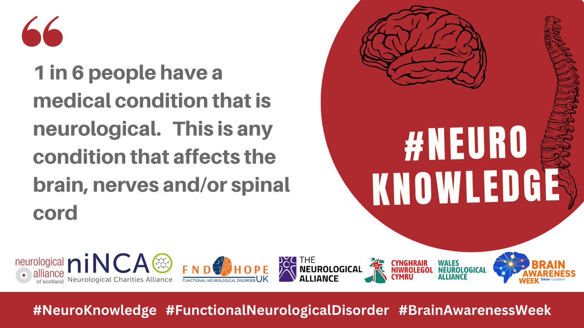 We may know someone with #FunctionalNeurologicalDisorder, but you might not know how they are managing it. This Brain Awareness Week, check in with your friends and find out how they are doing #NeuroKnowledge <a href="/NeuroAlScotland/">Neurological Alliance of Scotland</a> @niNCA <a href="/NeuroAlliance/">The Neurological Alliance</a> <a href="/NeuroWales/">WalesNeuroAlliance</a> #BrainAwarenessWeek