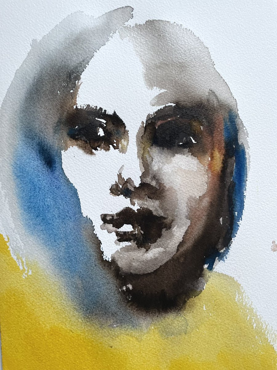 BlythexSmith's tweet photo. Courage. #watercolourpainting #watercoloursketch #slavaukraini #chronicpainter #colourscolours https://t.co/hKt6t3F4RX