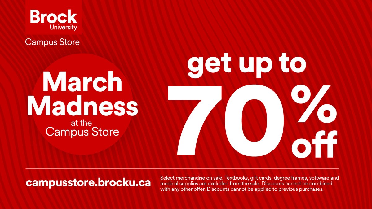 It's that time of year, March Madness is here!

Up to 70% off select items, link in bio.

#ShopBrock #BrockU