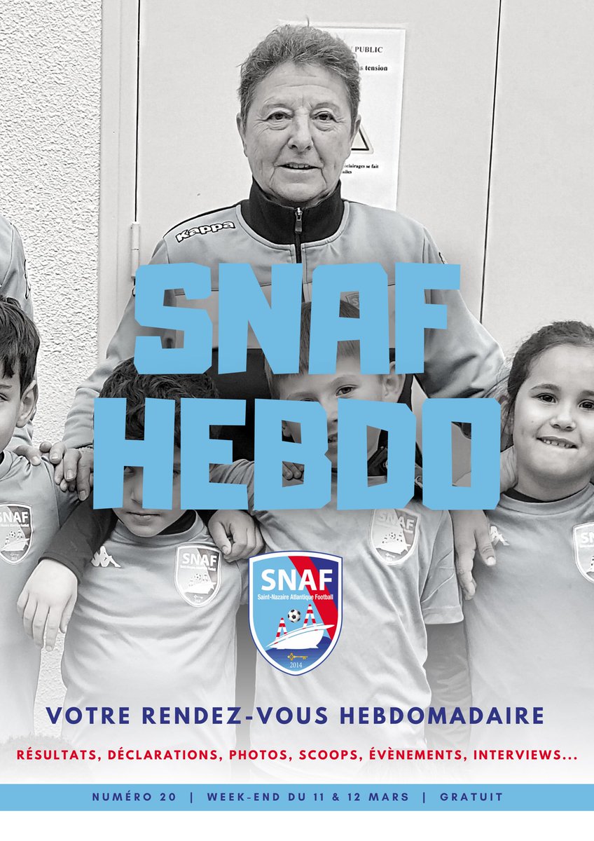 st_nazaire_af's tweet photo. [#SNAFHebdo]

🗞️ 𝗩𝗼𝘁𝗿𝗲 𝗿𝗲𝗻𝗱𝗲𝘇-𝘃𝗼𝘂𝘀 𝗱𝘂 𝗹𝘂𝗻𝗱𝗶 !

Voici notre 2️⃣0️⃣ème numéro : 
   ➥ https://t.co/IzJ3IzC290

𝐵𝑜𝑛𝑛𝑒 𝑙𝑒𝑐𝑡𝑢𝑟𝑒 👀.

#TeamSNAF #PlusQuunClub #Football https://t.co/sqBJDeELA9