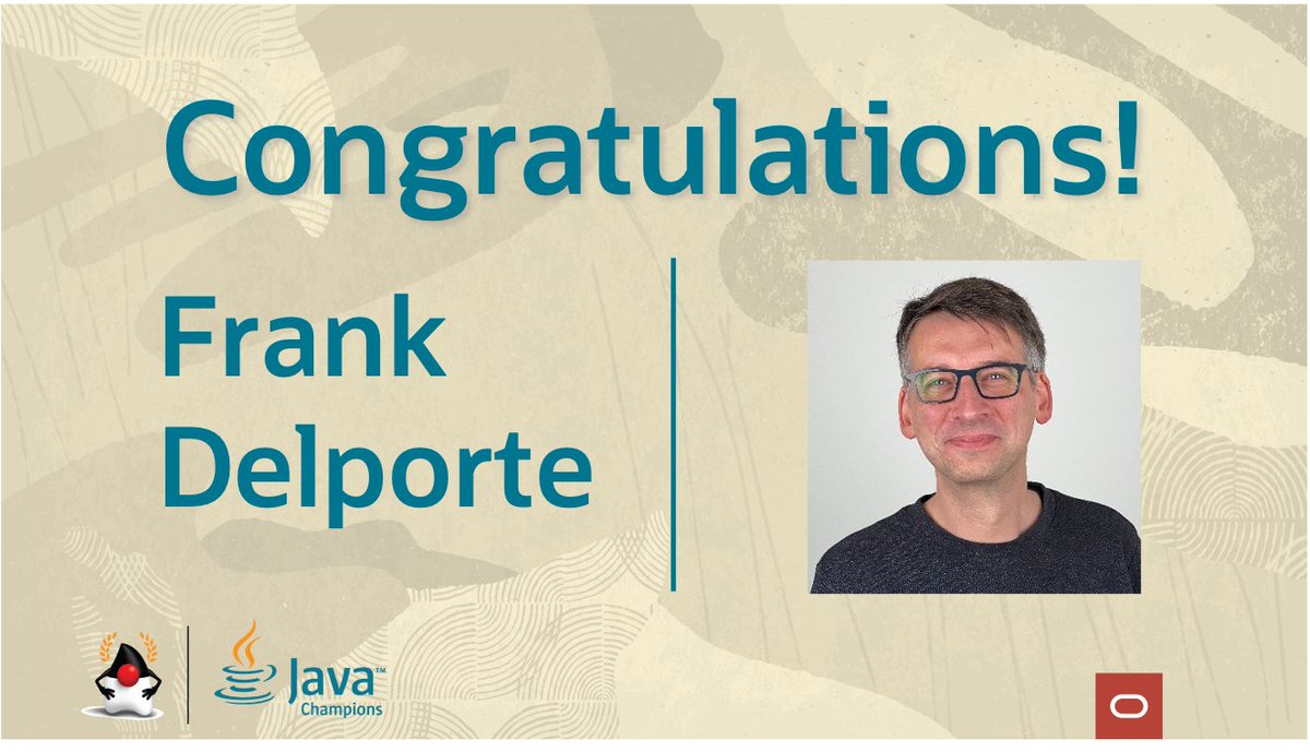 Congratulations to new #Java Champion <a href="/FrankDelporte/">Frank Delporte #JavaOnRaspberryPi</a>