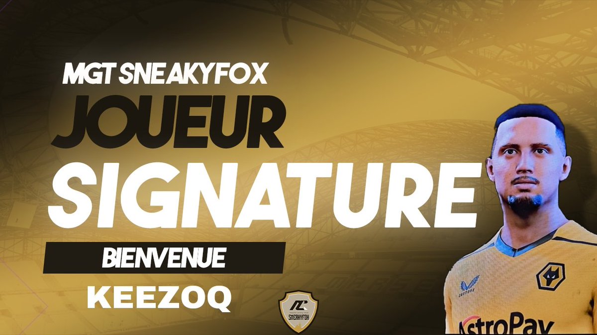 [RECRUTEMENT]
#FIFA23

SneakyFox vous annonce l'arrivée et la signature de <a href="/KeeZoQ/">𝘒𝘦𝘦𝘻𝘰𝘲</a> 🤝

Un attaquant technique qui va faire très mal aux défenseurs adverse🌪️

WELCOME FOX 🦊