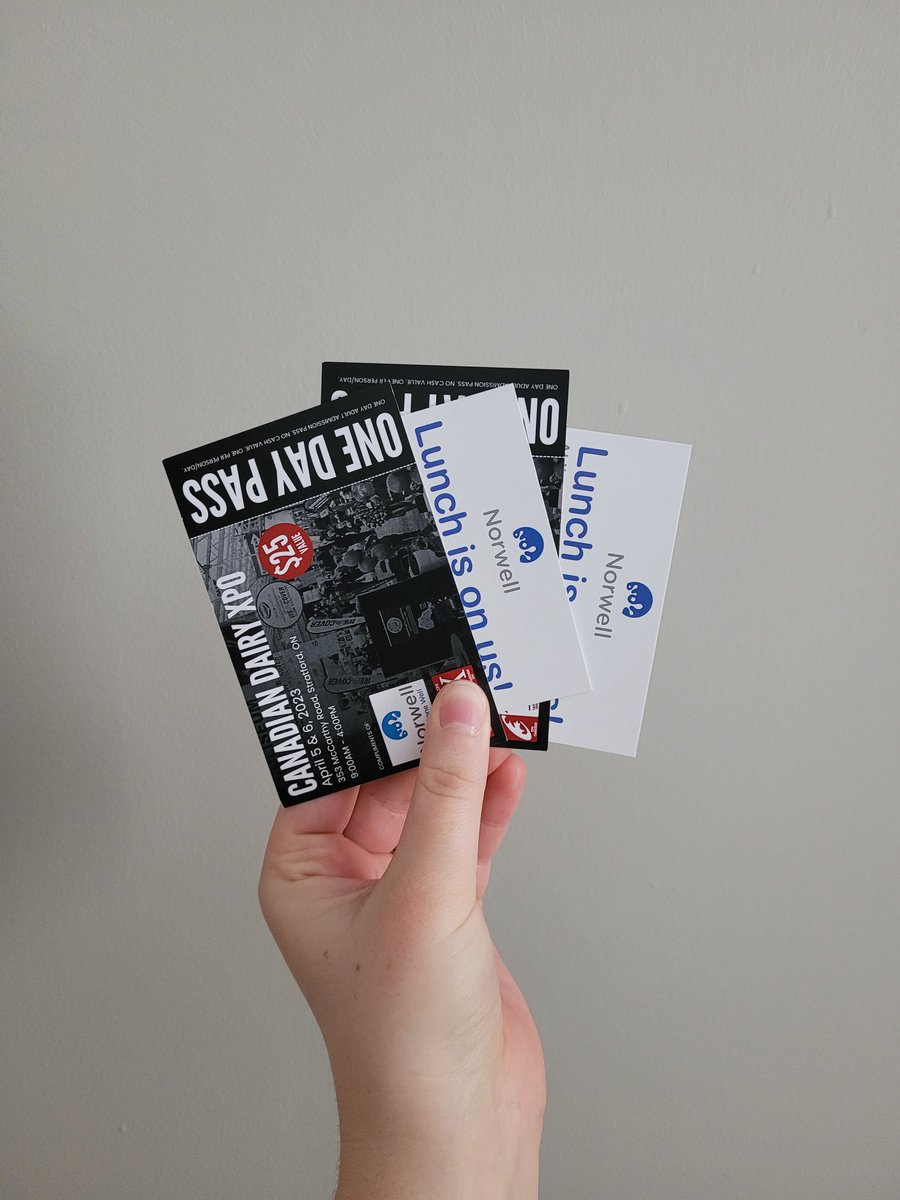 Want to win FREE CDX tickets on us? Like AND retweet to enter! Giveaway winner announced Friday. Other chances to win on Facebook and Instagram too.

✅️2 - one day passes 
✅️2 - lunch on Norwell tickets to use at the 4H cafe
#DairyDoneWell <a href="/DairyXPO/">Canadian Dairy XPO</a>