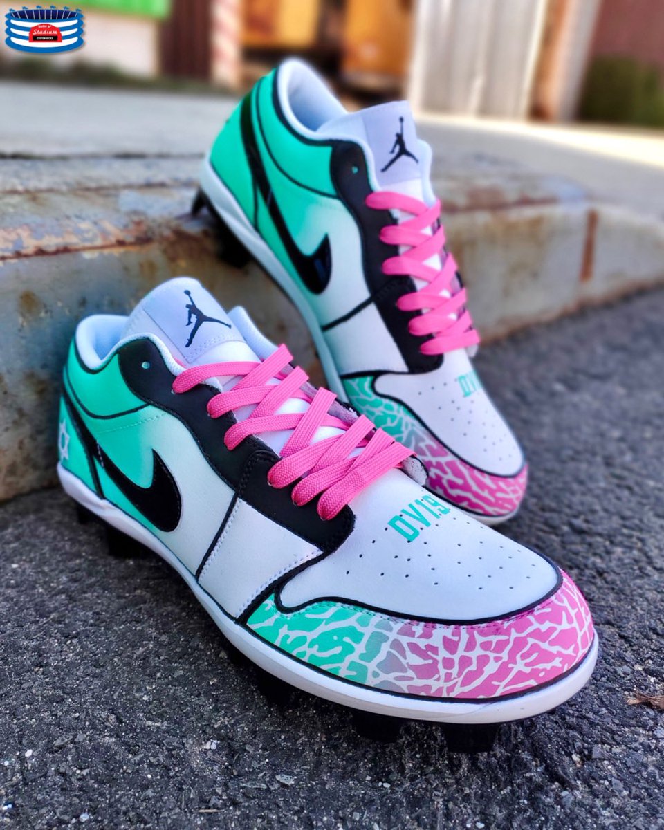 Stadium Custom Kicks (@stadiumck) on Twitter photo When you were born in Miami, went to college at Miami (<a href="/CanesBaseball/">Miami Hurricanes Baseball</a>) and play in the <a href="/WBCBaseball/">World Baseball Classic</a> in Miami you’ve gotta rep Miami on your cleats!
Catch Danny Valencia (<a href="/dannyvalencia19/">Danny Valencia</a>) rocking these Miami Vice Jordan 1 cleats featuring the Star of David ✡️ for <a href="/ILBaseball/">Israel Baseball 🇮🇱⚾️</a>! When you were born in Miami, went to college at Miami (<a href="/CanesBaseball/">Miami Hurricanes Baseball</a>) and play in the <a href="/WBCBaseball/">World Baseball Classic</a> in Miami you’ve gotta rep Miami on your cleats!
Catch Danny Valencia (<a href="/dannyvalencia19/">Danny Valencia</a>) rocking these Miami Vice Jordan 1 cleats featuring the Star of David ✡️ for <a href="/ILBaseball/">Israel Baseball 🇮🇱⚾️</a>!