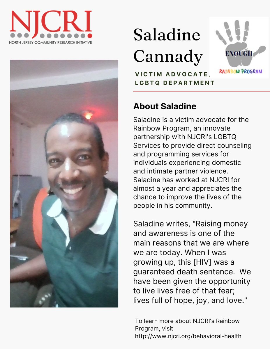 This week's staff highlight!!
REMEMBER TO SAVE THE DATE!! Our AIDS Walk is on May 7th, 2023!! You can donate and register at njaidswalk.org/newark-23

#staff #Highlights #Pride #walk #AIDS #newark