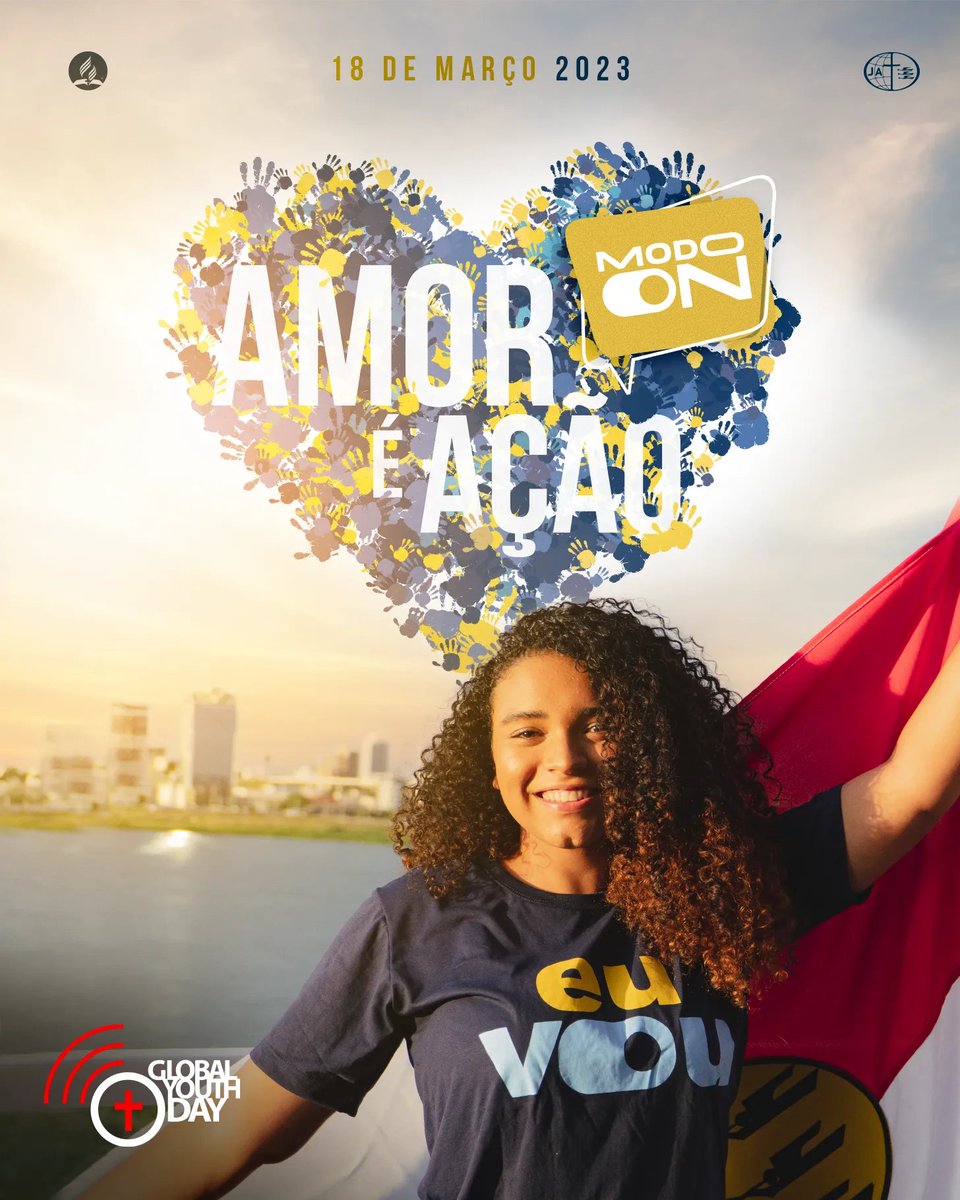 O Dia Mundial do #JovemAdventista está chegando! Dia 18 de março é o momento de você e todos os jovens da sua igreja se envolverem em ações de amor pelo próximo. 💙💛 #EuVOU participar, e você? #GYD23