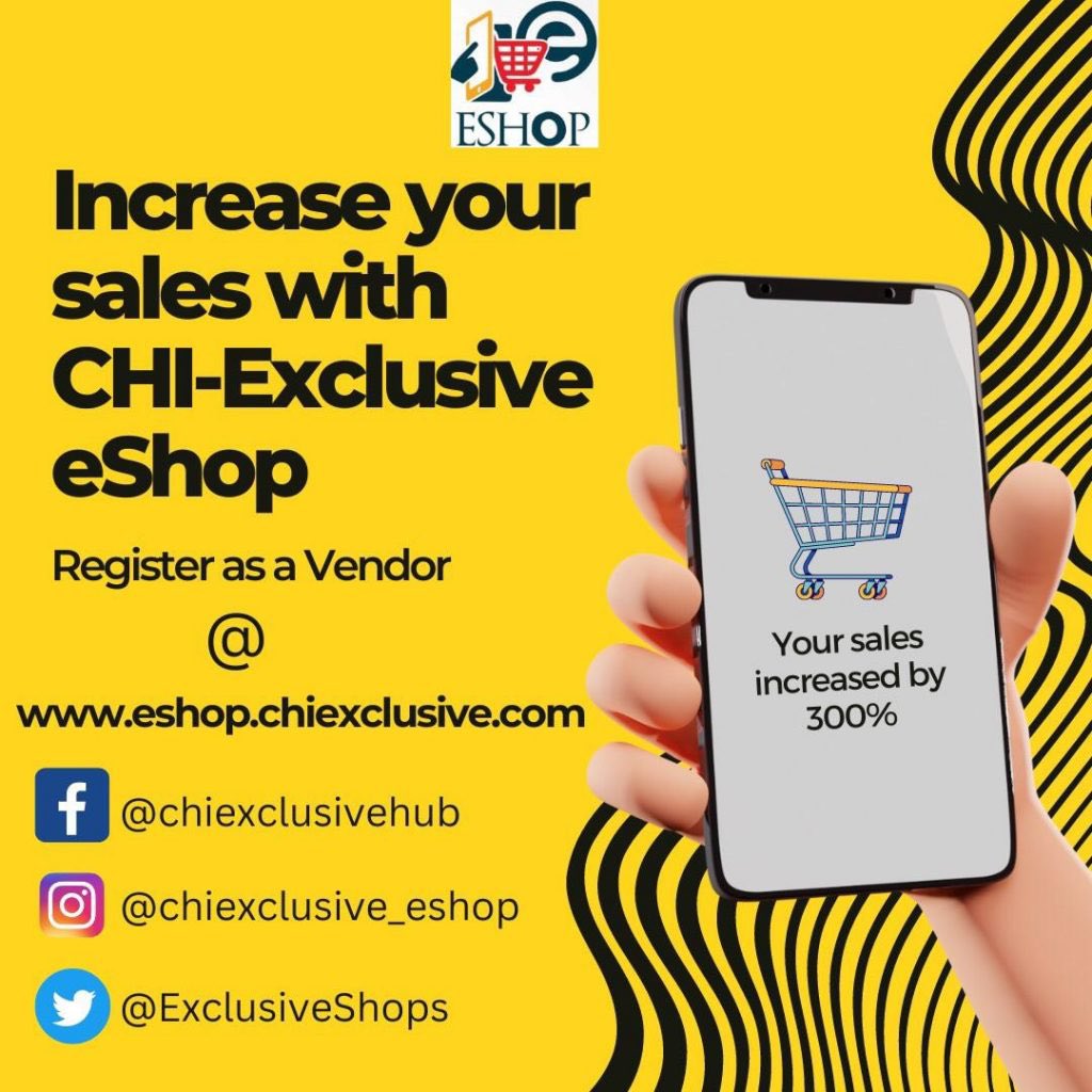 ExclusiveShops's tweet photo. Take your Business to the Next Level… Join our pool of @eShopVendors by signing up as a #Vendor on eShop. Click web link to create account. https://t.co/8IbRifPou9 https://t.co/xRXFgSzwAY