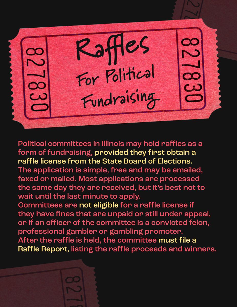 illinoissbe's tweet photo. Political committees in Illinois can hold raffles for political fundraising, but there are a few rules they must follow. #campaigndisclosure #campaignfundraising #politicalfundraising https://t.co/cKgnSlolbZ