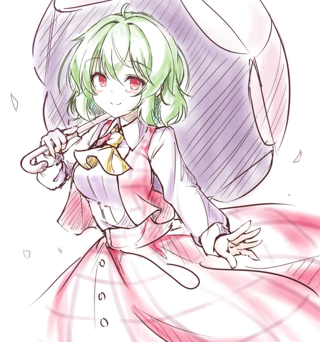 多忙極めてここ数ヶ月全く筆持ってなかったから絵の描き方完全に忘れたかと思ってたけど意外と手は覚えてたらしいリハビリ幽香ちゃん 