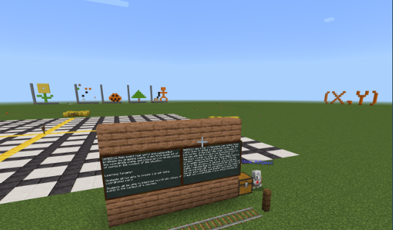 ViceAshlee's tweet photo. I modified a world from the @PlayCraftLearn lesson library with the help of my agent friend! S's played a "follow the leader" type game to identify coordinates on the large coordinate plane that I added. Then created 2D images for classmates to analyze coordinates and replicate. https://t.co/l8wSnALToI