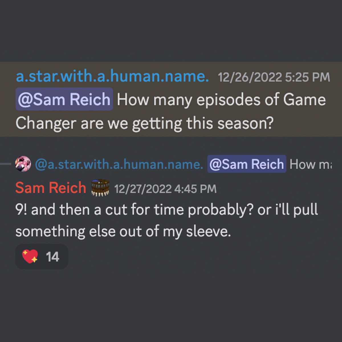 Sam Reich tweet media