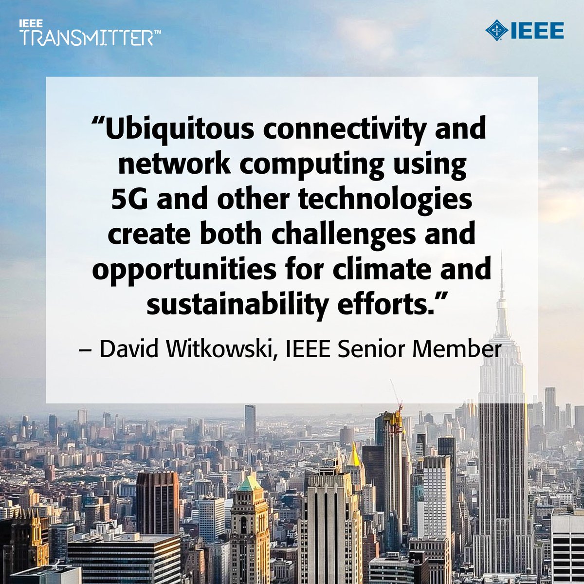 IEEEorg's tweet photo. The demand for #5G, #IoT and smart home devices continues to rise. How will this impact #sustainability initiatives? Learn about the potential challenges and opportunities from #IEEE Impact Creator David Witkowski: https://t.co/x5sBd6DbLB https://t.co/v0Snxm4KvQ