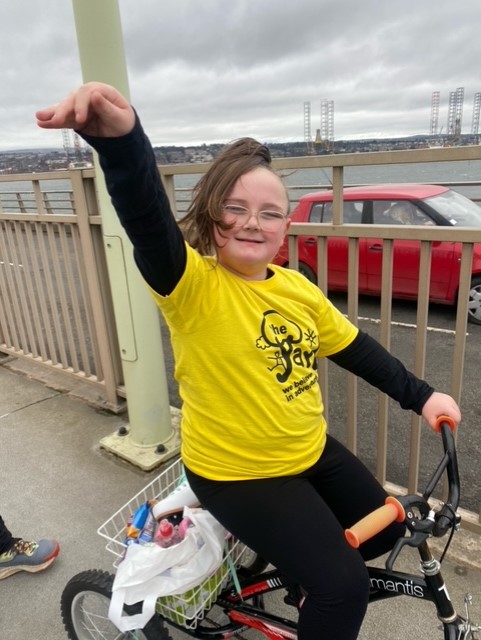 theyardscotland's tweet photo. Huge thanks to our superhero supporter Keeva who recently cycled over the Tay Bridge to raise money for The Yard.

Keeva is a regular visitor at our Dundee site and was keen to do something to help us rebuild after the fire. And help she certainly did, raising a fantastic £985. https://t.co/EdgmUqRT1K