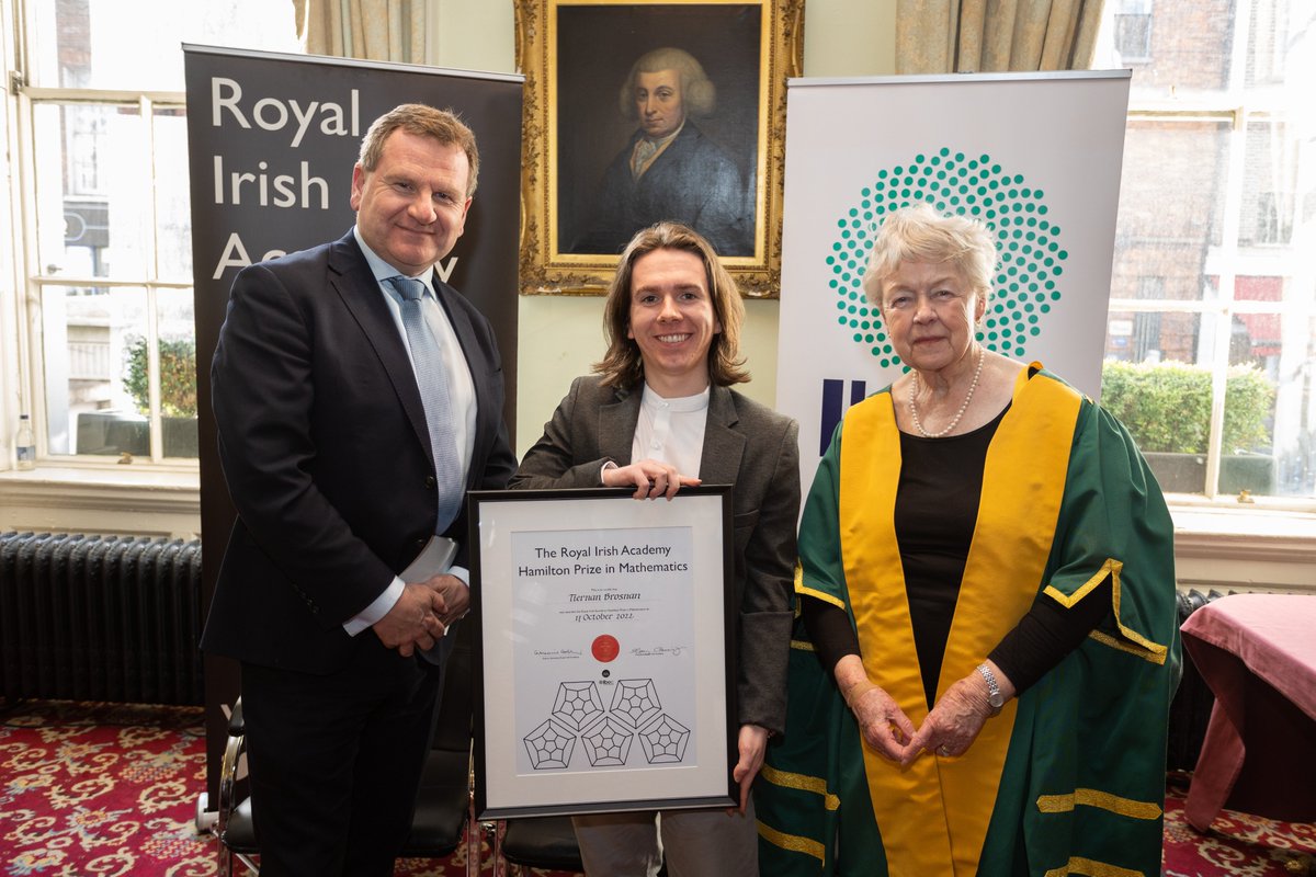 Congratulations to past-pupil Tiernan Brosnan (2019) who was awarded the prestigious undergraduate Hamilton Prize for Mathematics at a recent ceremony at the Royal Irish Academy. This is a huge achievemnt for a talented young man. <a href="/STEAMMounthawk/">STEAMMounthawk</a>