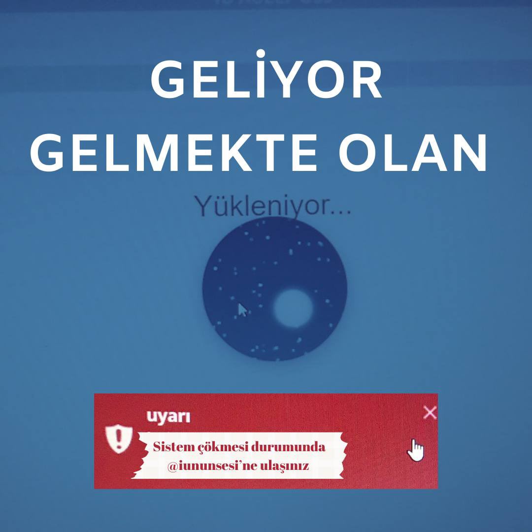 ⏳ Geliyor gelmekte olan! Hazır mısın?

Sen de bu bekleme ekranında takılmaktan yorulduysan İÜ’nün Sesi’ne ulaş!
#UzaktanEğitim
#İÜ #OnlineSınav