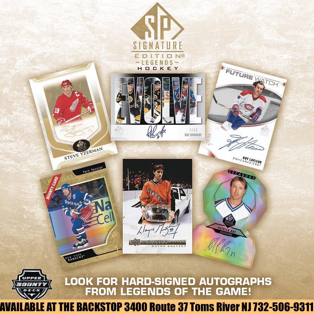 DoctorWaxBattle's tweet photo. Upper Deck SP Signature Edition Legends Hockey Hobby Box #CollectTheBest #upperdeck #SPSignature #whodoyoucollect #nhl #thehobby #hockeycards #topps #tradingcards #hockey #upperdeckhockey #PatrickRoy #rookiecard #tomsrivernj #RayBourque #Gretzky #Yzerman #Messier #GuyLafleur https://t.co/ItDEbIiRla