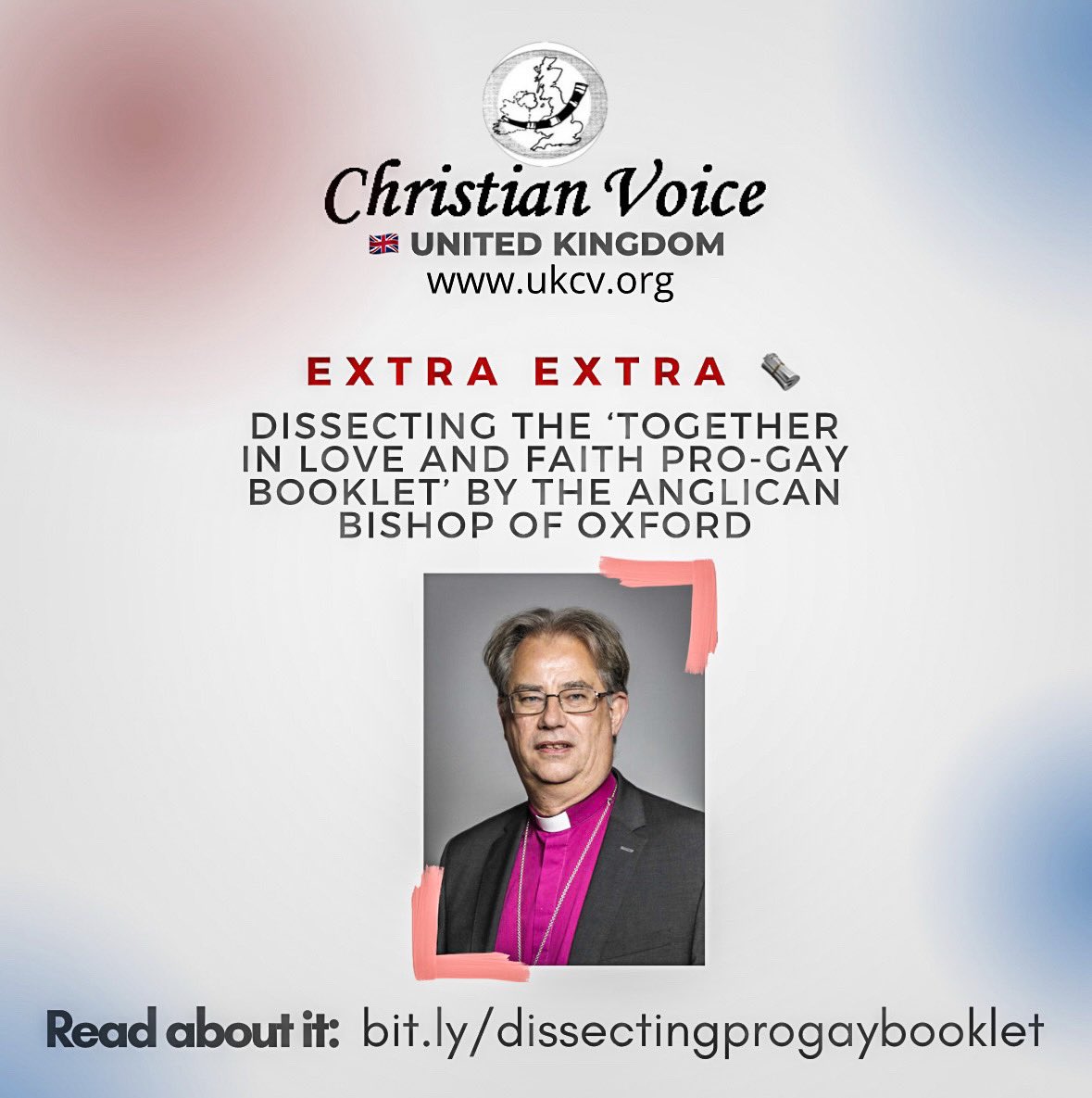 ChristianVoicUK's tweet photo. ‘Together in Love and Faith’ is a pro-gay booklet by Rt Rev Steven Croft, Anglican Bishop of Oxford. Here, we dissect it and discover it is as intellectually lightweight as every other bit of ‘gay theology’.
Read full post here: https://t.co/zL9KS619X8
#Anglican #ProGay https://t.co/0ESM5NjTFh