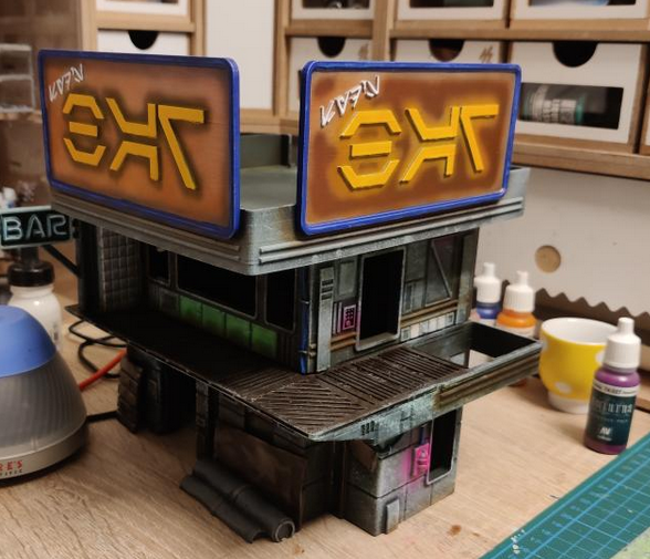 Corvusgamester1's tweet photo. The MidRim City Parlor Bar painted by a customer. https://t.co/QbuuSQyjzM #3Dprinting #wargaming #starwarslegion #stargrave #scifi #infinitythegame #cyberpunk #dredd #realitysedge #tabletopgames #SWLegion https://t.co/efXsZJzGDR