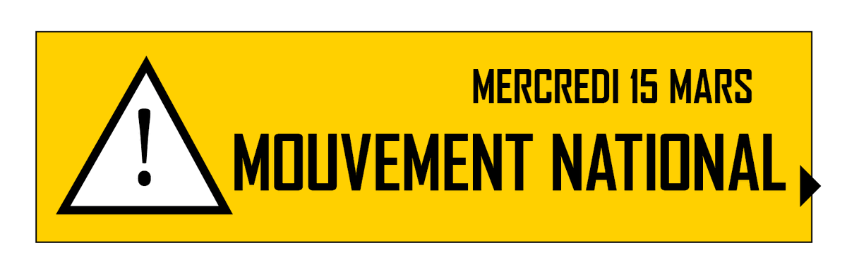 ⚠️Mouvement national - Mercredi 15 mars⚠️

En raison d'un mouvement national, le réseau STAS sera perturbé le mercredi 15 mars 2023.

ℹ+ d'infos : 👇
reseau-stas.fr/fr/actus-et-in…