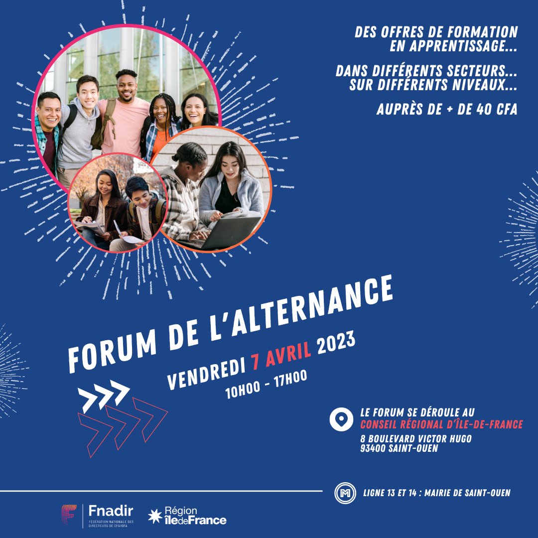 📅 À vos agendas ! Retrouvez Alexandre le 7 avril prochain à la 2nde édition du Forum de l'#alternance !
⏳ De 10h00 à 17h00
📌 Conseil régional d'Ile-de-France - 8 boulevard Victor Hugo, 93400 Saint-Ouen

C'est le moment idéal pour décrocher son contrat en alternance !