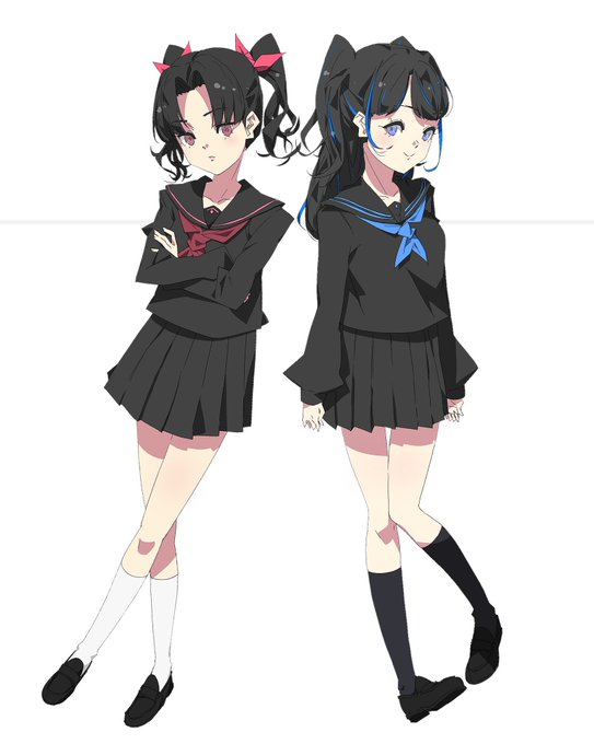 #女の子二人のイラストを貼る見た人もやる 