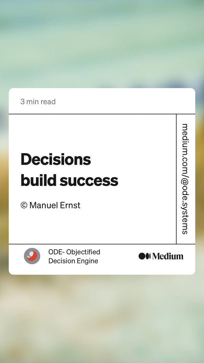 ImYourODE's tweet photo. “Decisions build success” by ODE- Objectified Decision Engine
https://t.co/LjLh7QBYIN https://t.co/49MpDQdvmS