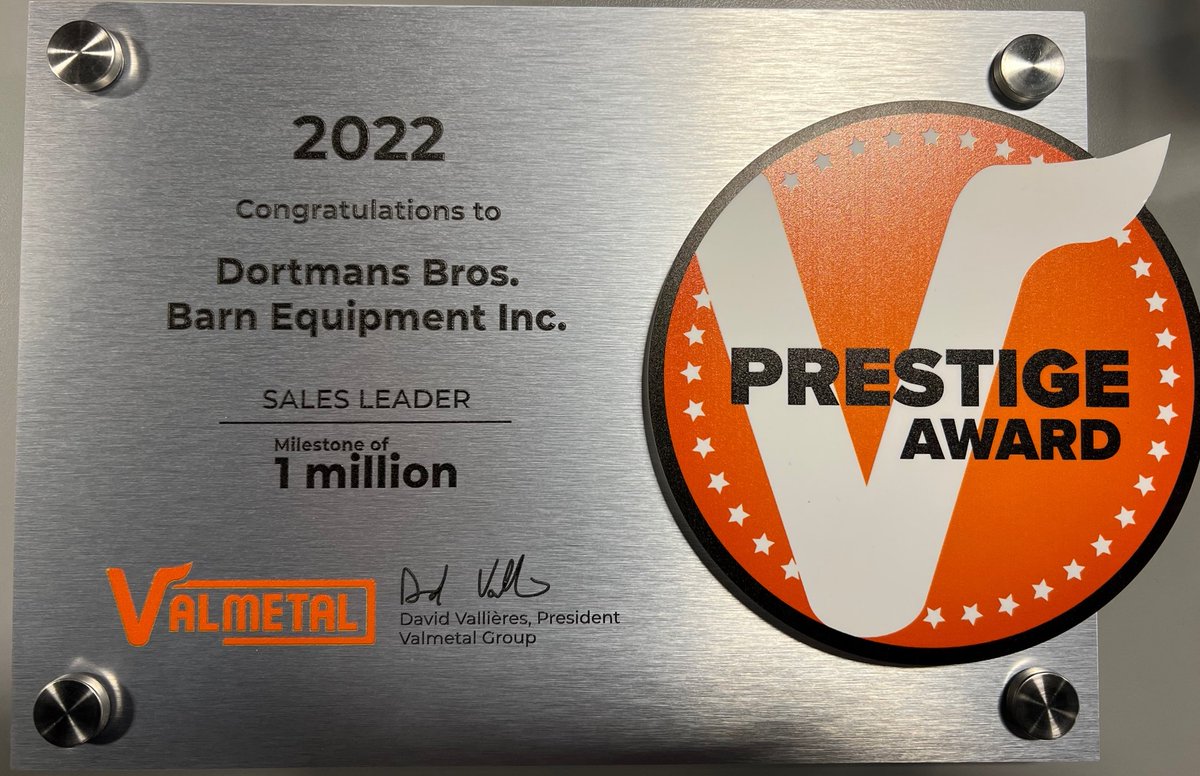 DortmansB's tweet photo. We are honoured to receive this award again.🏅Thank you to all our customers and team members who helped make this milestone possible.🎉💙
#dortmansbros #Valmetal #prestigeaward https://t.co/QClLND4zEH