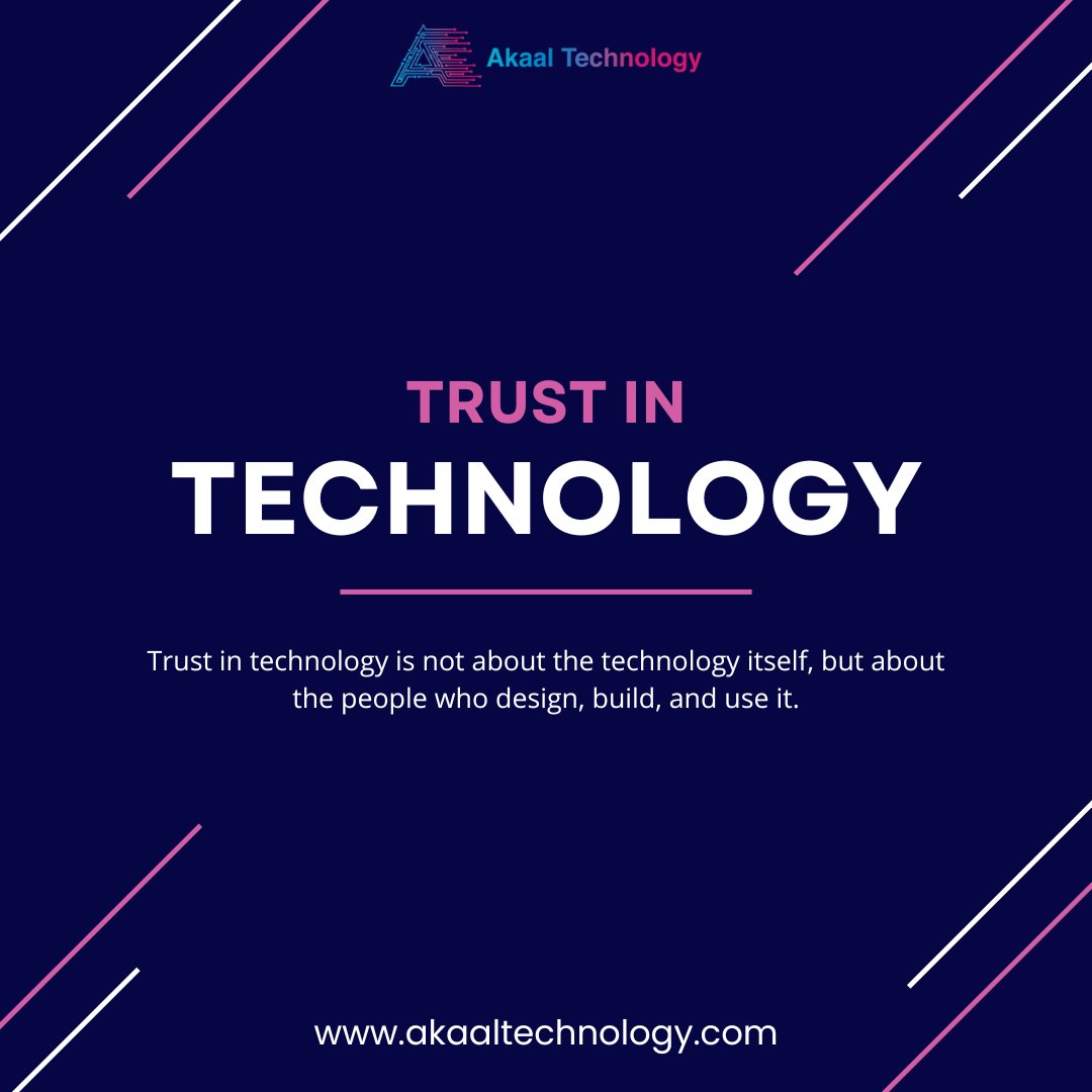 AkaalTechnology's tweet image. Trust in technology is not about the technology itself, but about the people who design, build, and use it.

Contact us for a free consultation 1 833 356 0911

#trustintechnology #technology #techtrends #design #empoweringtomorrow