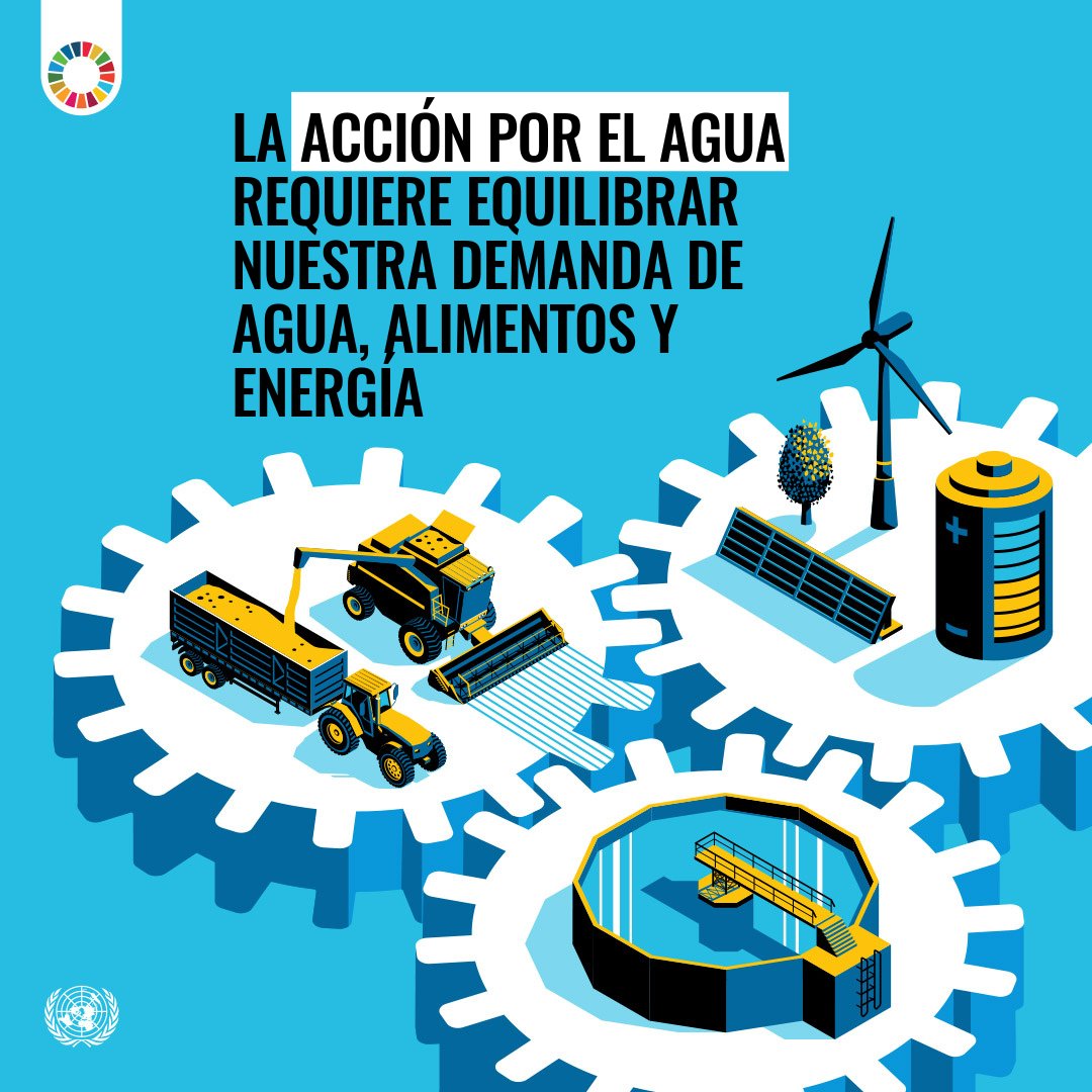 2.000 millones de personas en el mundo no tienen acceso a agua potable.

La #AcciónPorElAgua requiere equilibrar nuestra demanda de agua, alimentos y energía.

La Conferencia del Agua es una oportunidad para encontrar soluciones innovadoras. sdgs.un.org/es/conferences…