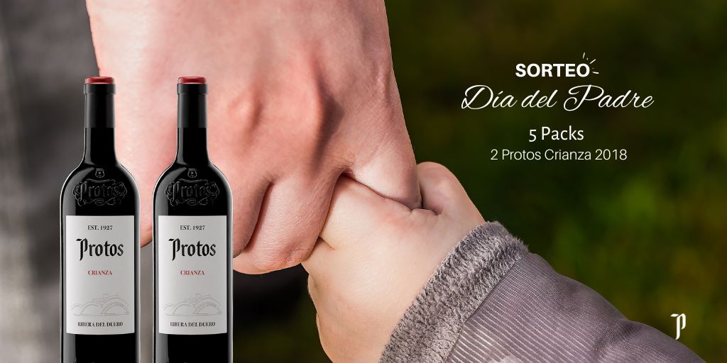 ¡Participa en este Sorteo del Día del Padre! Puedes llevarte uno de los 5 packs 2 botellas de Protos Crianza 2018. Muy fácil: 
✅Síguenos <a href="/Bodegas_Protos/">Bodegas Protos</a>
✅Dar me gusta + RT 
Bases legales 👉 bodegasprotos.com/es/en-portada/…