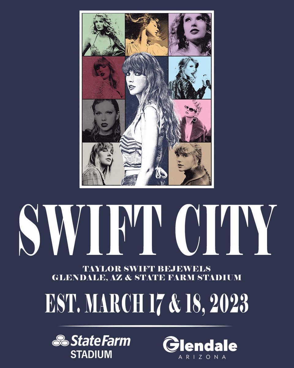 Glendale, AZ ➡️ Swift City, AZ

#GlendaleAZ is so “bejeweled” for @taylorswift13’s #TSTheErasTour that we’re renaming the city in her honor.