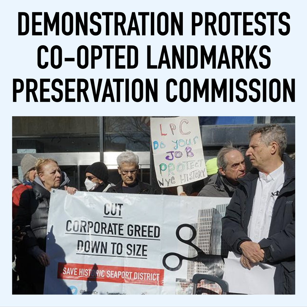 followmoneynyc's tweet photo. On the morning of March 7, the members of City Council’s @nyclandmarks Subcommittee were supposed to meet across from City Hall at 250 Broadway. They didn’t show up. But around 100 demonstrators did. More @brownstoner
🗞️ https://t.co/Y3Mlz2VkI2 #ChangeLPC #NYClandmarks https://t.co/YXKOFDBZro
