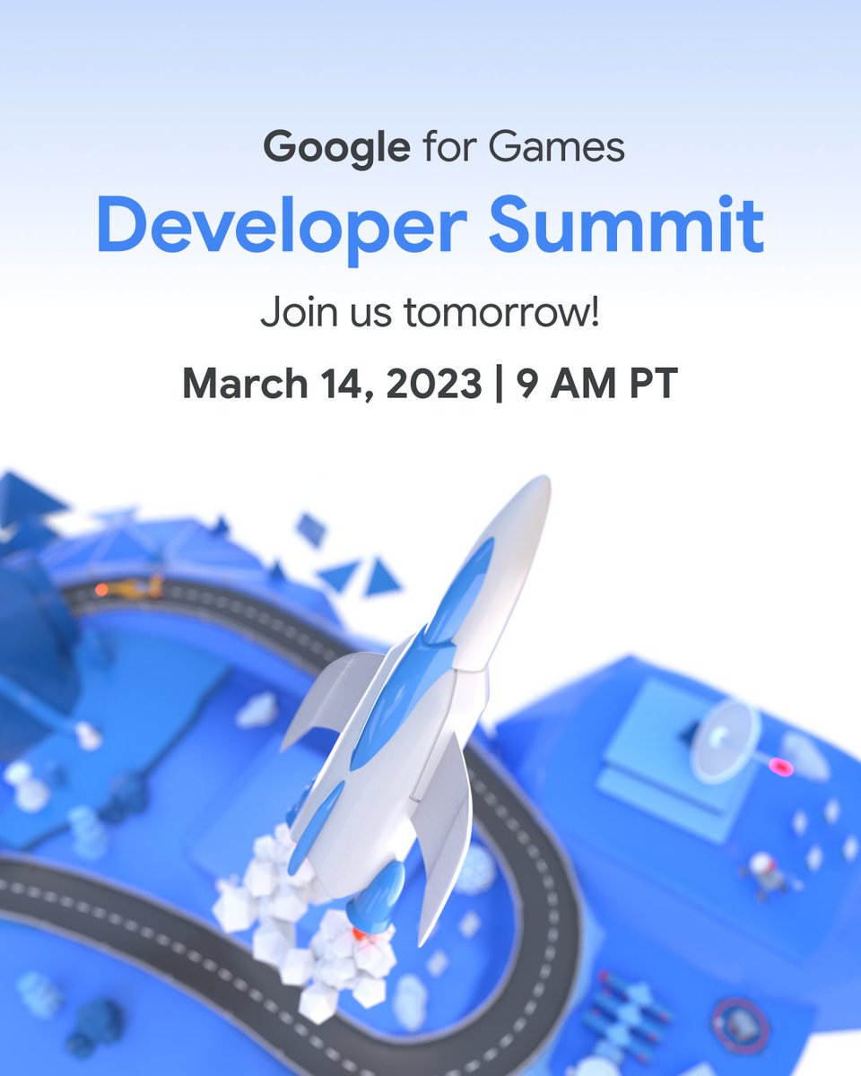 GooglePlayBiz's tweet photo. It's almost here, game devs! ⏰

Don't forget to join us at #GoogleForGames, kicking off tomorrow at 9 AM PST. 

Here → https://t.co/XyzHRAV28C https://t.co/mkIaArcvt3