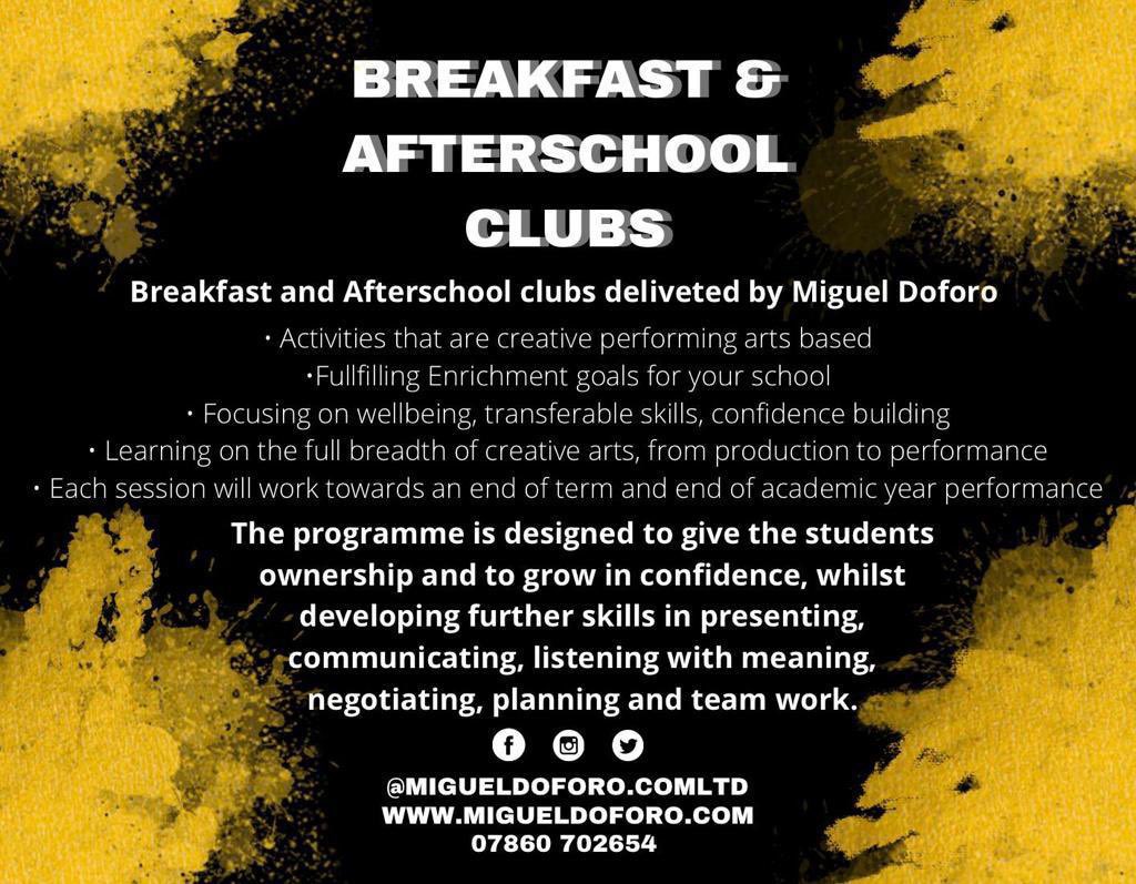 migueldoforo's tweet photo. Are you a primary school looking for dance and creative enrichment and also after school clubs, see attached and message me here #wealllearnindifferentways #enrichment #dance #creativityβοΈππ¨π
https://t.co/XmaqCZJ3ogβοΈ
https://t.co/84TkTTo8PA https://t.co/G45kS1SZ6J