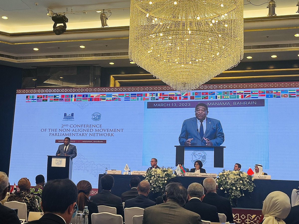 Speaking at #Manama Conference of Non-Aligned Movement Parliamentary Network, Mr. Martin Chungong, Secretary General of Inter-Parliamentary Union #IPU highlights the importance of #youth participation at post-pandemic global recovery #NAMPN2023 #ManamaConference