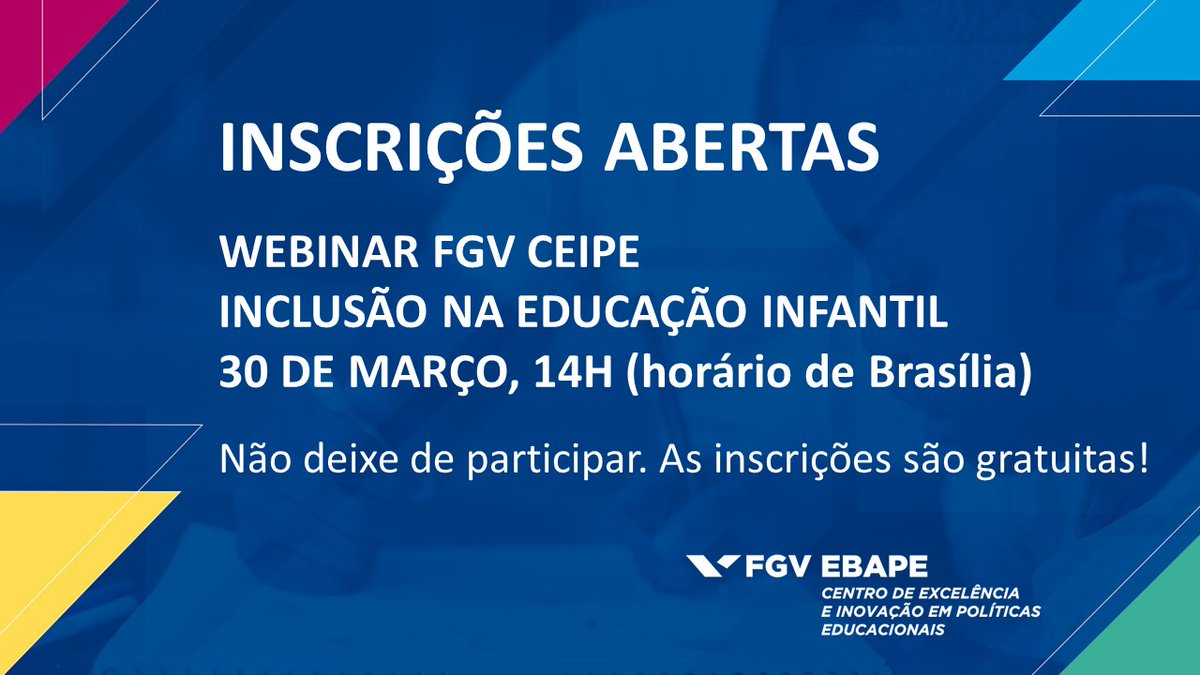 FGVCEIPE's tweet photo. Nosso primeiro webinar do ano está confirmado!
Clique no link para se inscrever: https://t.co/cIqDeuOgJo
#CEIPE @ClaudiaCostin https://t.co/rYVnaVYrbF