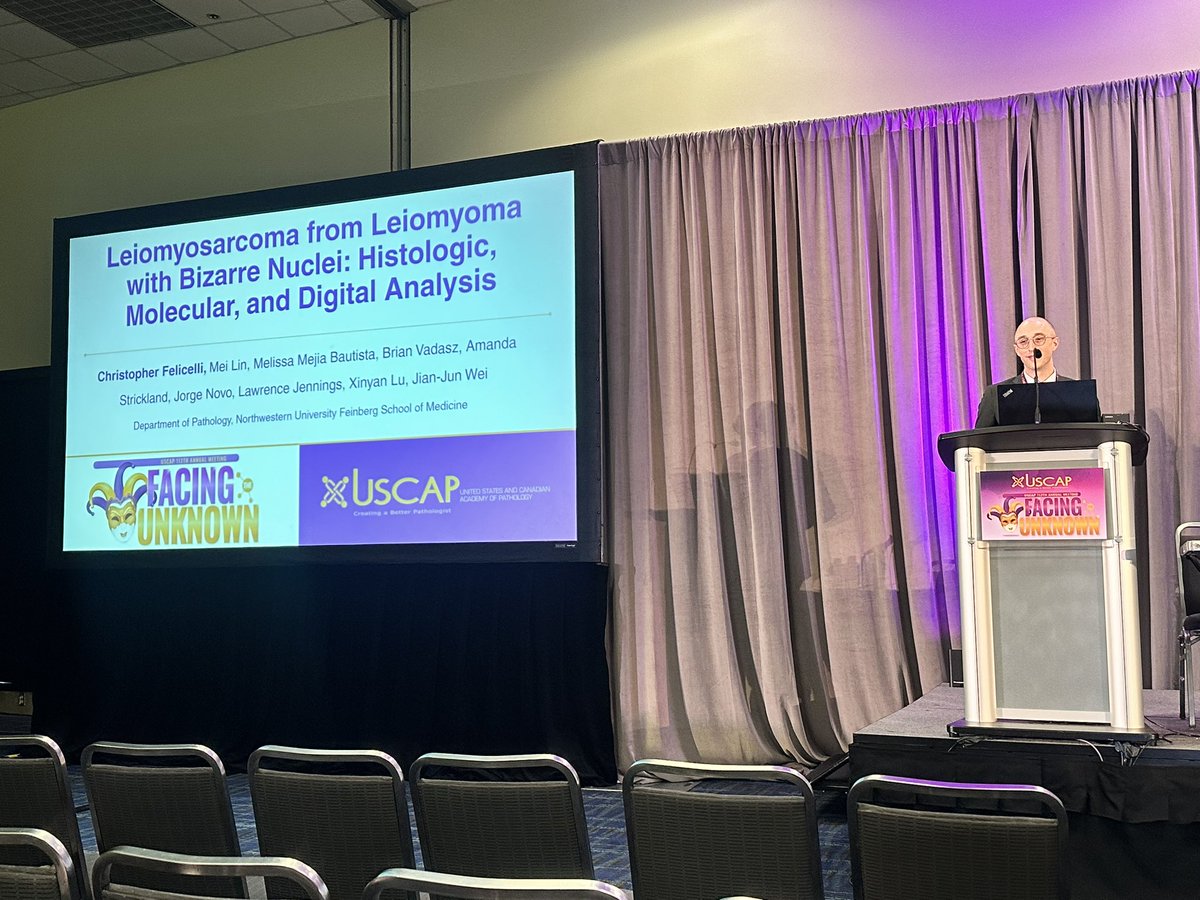 Luis Z. Blanco Jr., MD (he/him) 🔬 (@luisblancojrmd) on Twitter photo <a href="/FeliPathMD/">Chris Felicelli</a> presenting his superb work on “Leiomyosarcoma from Leiomyoma with Bizarre Nuclei: Histologic, Molecular, and Digital Analysis” in the #GYNPath Platform Session at #USCAP2023! #PurplePath #ProudPD <a href="/TheUSCAP/">USCAP</a> <a href="/DanielJBrat/">Daniel Brat, MD, PhD</a> <a href="/NayarRitu/">Ritu Nayar, MD</a> <a href="/bonnie_choy/">Bonnie Choy, MD</a> <a href="/FeliPathMD/">Chris Felicelli</a> presenting his superb work on “Leiomyosarcoma from Leiomyoma with Bizarre Nuclei: Histologic, Molecular, and Digital Analysis” in the #GYNPath Platform Session at #USCAP2023! #PurplePath #ProudPD <a href="/TheUSCAP/">USCAP</a> <a href="/DanielJBrat/">Daniel Brat, MD, PhD</a> <a href="/NayarRitu/">Ritu Nayar, MD</a> <a href="/bonnie_choy/">Bonnie Choy, MD</a>