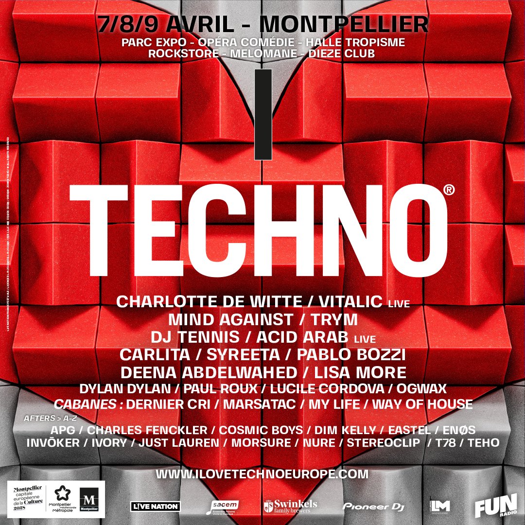 Fini de tergiverser, on vous attend dans quelques jours à #Montpellier pour le début des hostilités 🧨

Billetterie : fb.me/e/W6pGqOUj
#ilovetechno #ILT2023