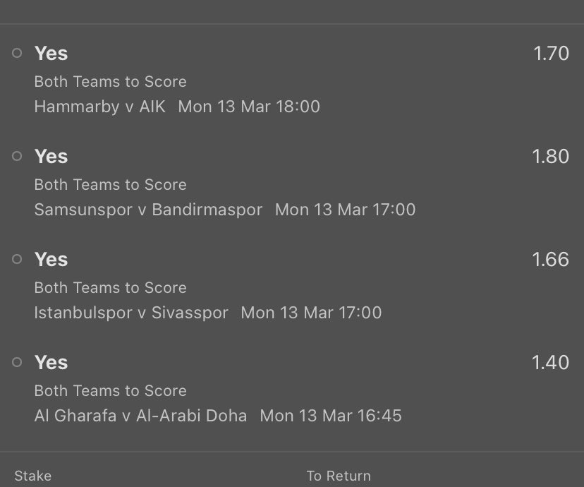 GGoalsGalore's tweet photo. Mondays 

📌BTTS - 7.14
📌-O2.5 - 6.11

Slim pickings tonight but here’s mine https://t.co/VC9FyUsI3M