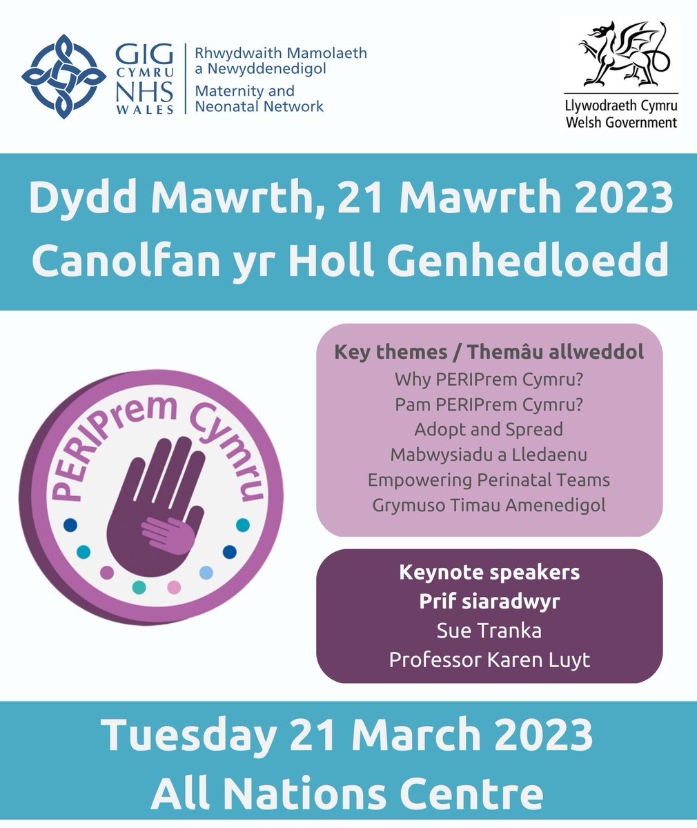 Want to find out more about the PERIPrem programme? Join us for our national hybrid event. It's set to be a very informative and inspiring day. Register here: collaborative.nhs.wales/networks/wales…