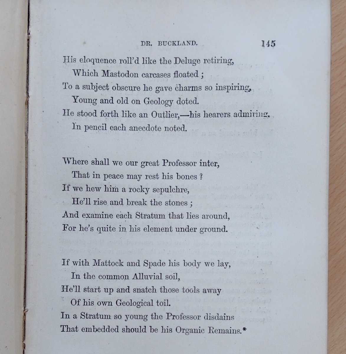 gsciencelady's tweet photo. It was William Buckland's birthday yesterday (1784-1856), and to celebrate here's a poem composed by one of his students, penned in 1820! (From Frank Buckland's Curiosities of Natural History) #Palaeopoems #goetry #geology #historyofscience https://t.co/0v4tUjs7mr