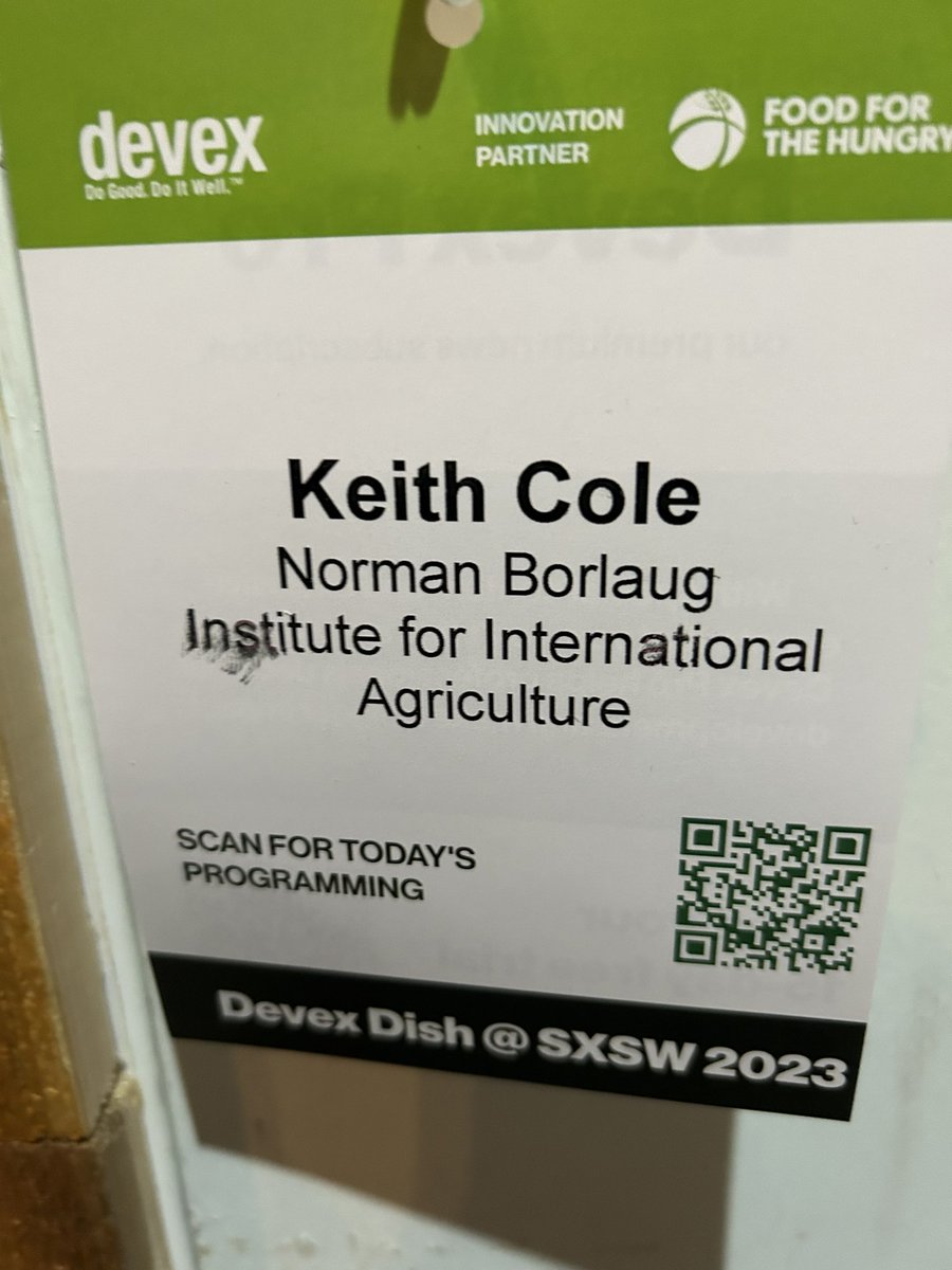 BryanKeithCole1's tweet photo. Two of my favorite things at the same time … attending a daylong program/discussion on global #foodsecurity at Austin’s #SXSW festival…

#borlauginstitute #normanborlaug #peacenothunger https://t.co/xUWVMfOSGH