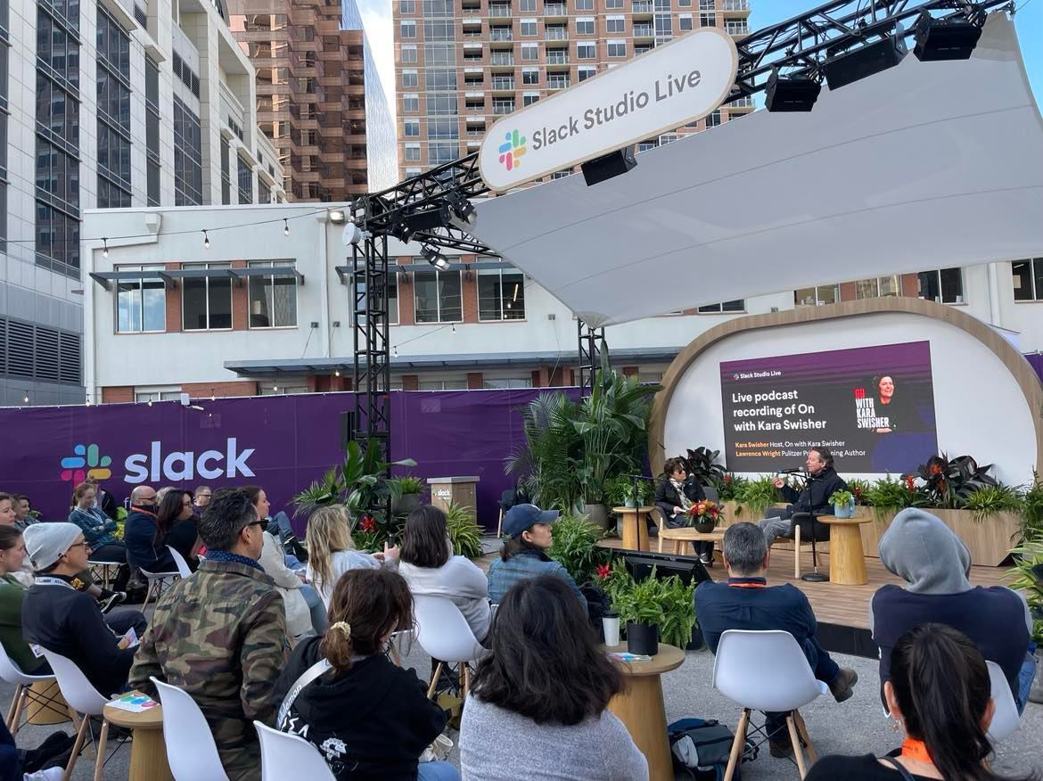 SlackHQ's tweet photo. “People came to Austin because of what they imagined. And they ultimately turned it into what they imagined.” -Lawrence Wright
#SlackSXSW https://t.co/VKv3MCrIJV