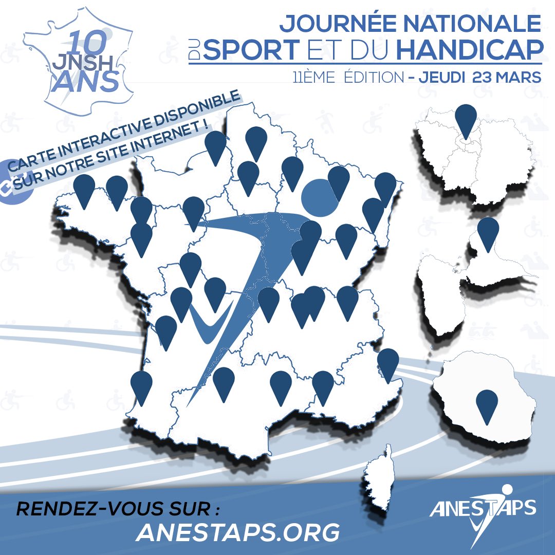 JNSHandicap's tweet image. [#JNSH2023🦾] 

Cette année, c’est plus d’une trentaine d’associations du réseau de l’@ANESTAPS 🤝 qui porteront une édition territoriale de la Journée Nationale du Sport et du Handicap !🙌

🔗Retrouvez-les ici : anestaps.org/journee-nation…