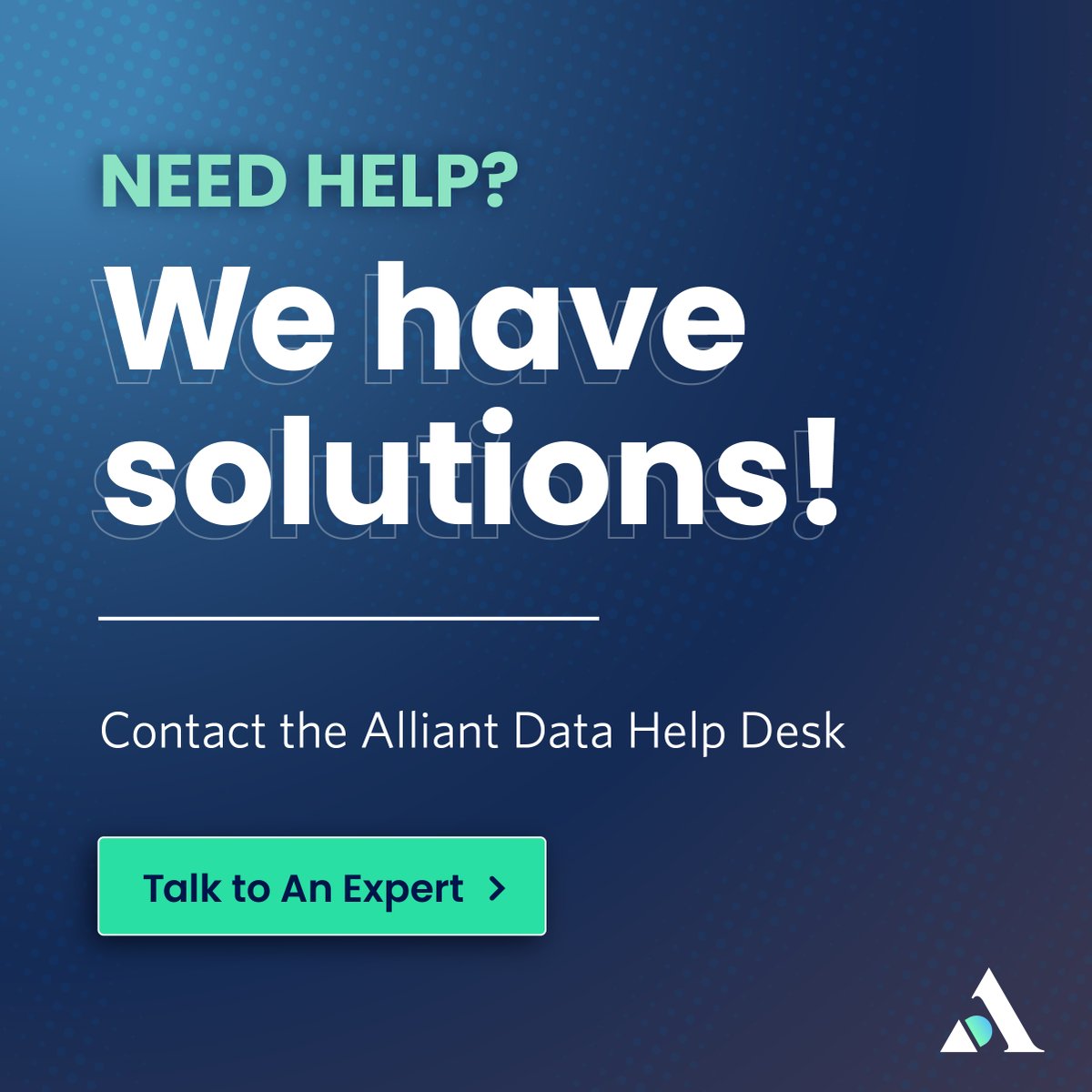 Interested in learning more about Alliant's custom audience solutions and 2,000+ on-demand segments readily available for campaign activation? Reach out to our Data Help Desk: hubs.ly/Q01GzT8b0 

We're here to help!  

#AlliantAudiences #DataHelpDesk