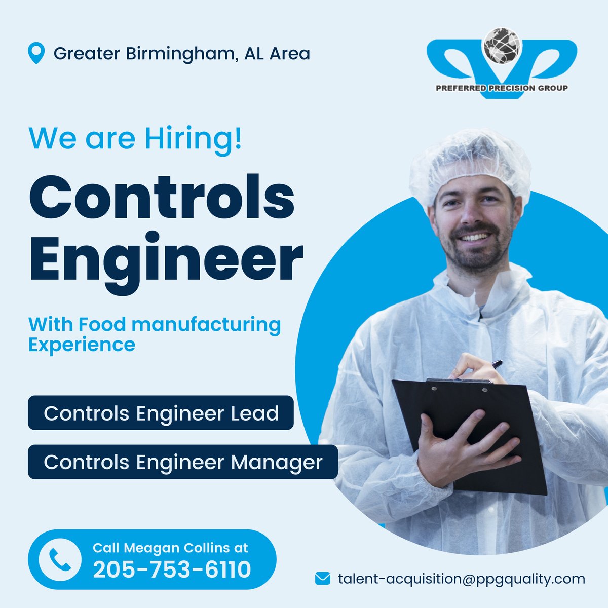 PPG_Quality's tweet image. We’re hiring a controls engineer with food industry experience in Birmingham, AL.
Apply today and join our team at PPG Quality!
Contact Meagan Collins at 205-753-6110 or talent-acquisition@ppgquality.com
#ControlsEngineer #FoodIndustry #JobOpening #BirminghamAL #ApplyNow