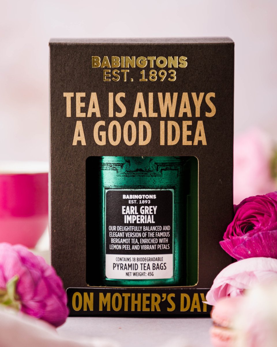 BabingtonsTea's tweet photo. Mothers Day is less than a week away! Why not share the gift of tea this Mothers Day 🤩

Let Mum enjoy a premium and 100% natural tea, featuring no artificial colourings or flavourings. Our decorative and refillable tea caddies can be purchased with pyramid tea bags or loose le https://t.co/9VlzaC0FK3